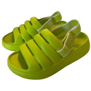 UGG Kid’s Lime Green Sport Yeah Slide Slingback Sandals  Size:  2